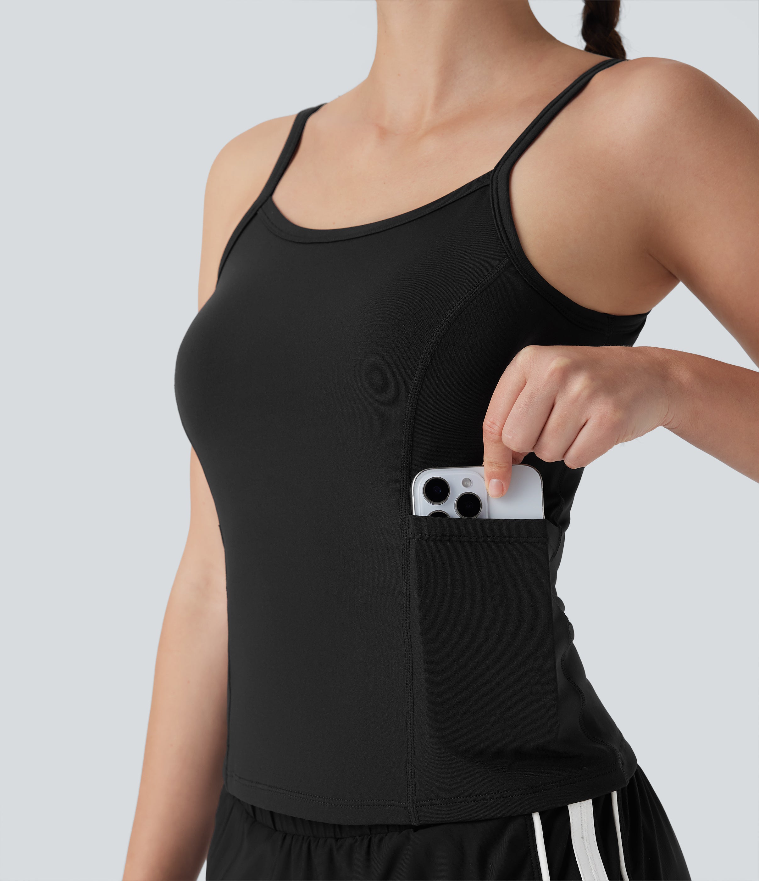 Pockets Plain Workout Cami Top