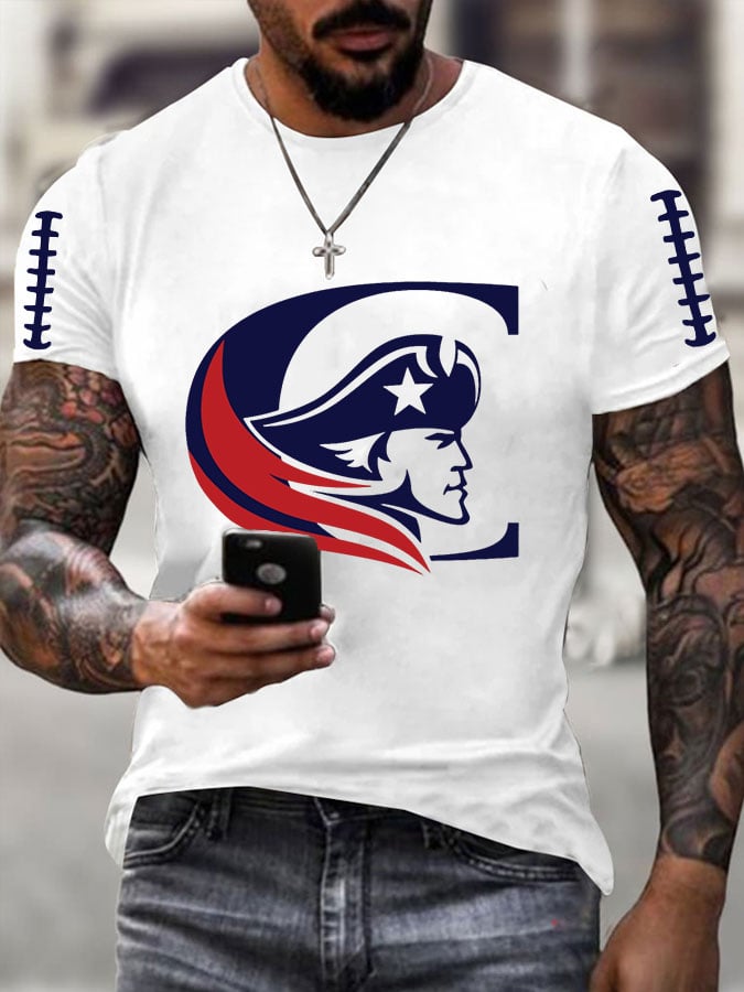 Men's Football Print Casual T-Shirt