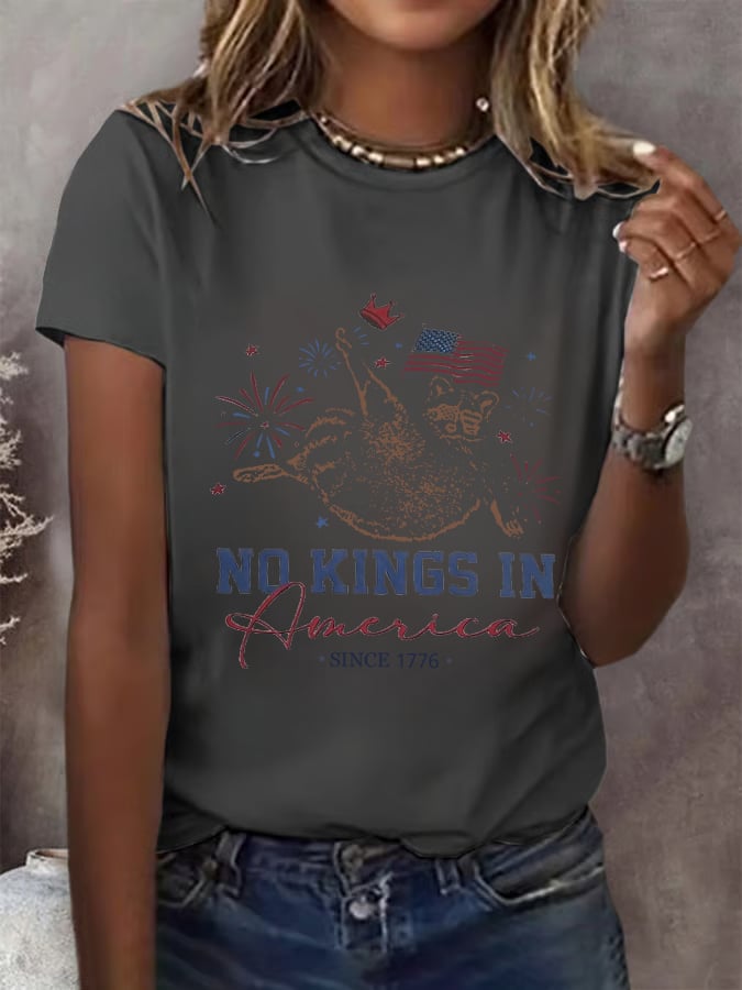 🔥Buy 3 Get 15% Off🔥Women's No King In America Printed  T-Shirt