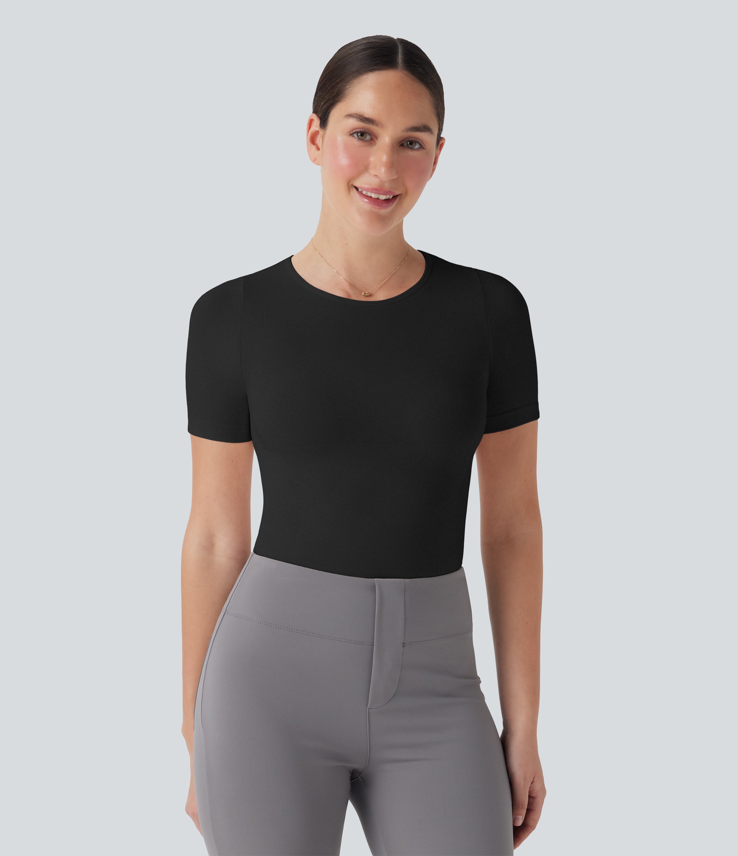 Seamless Flow Smoothing Adjustable Leg Straps Work Bodysuit-Easy Peezy