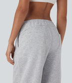Low Rise Drawstring Straight Leg Yoga Pants with Pockets