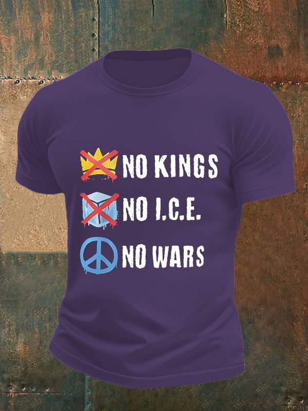 🔥Buy 3 Get 15% Off🔥Men's  No Kings Print T-Shirt