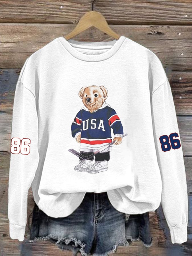 Women's  Hockey Print Sweatshirt