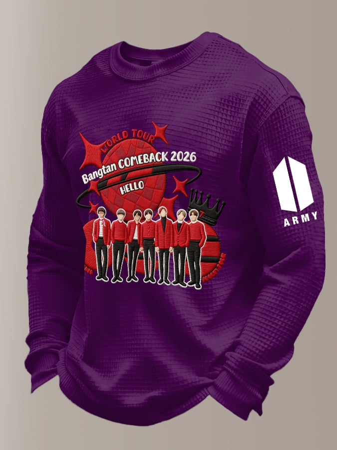 Men's Retro Leisure Printed Casual Long-Sleeved Top