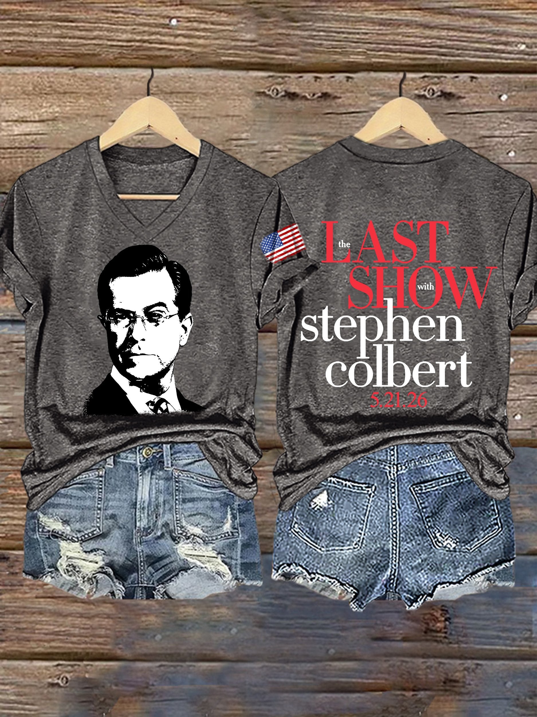 🔥Buy 3 Get 15% Off🔥V-Neck Retro Last Show 05.21.2026 Print T-Shirt