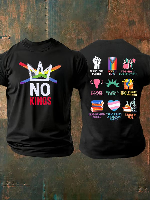 🔥Buy 3 Get 15% Off🔥Men's  No Kings Print T-Shirt