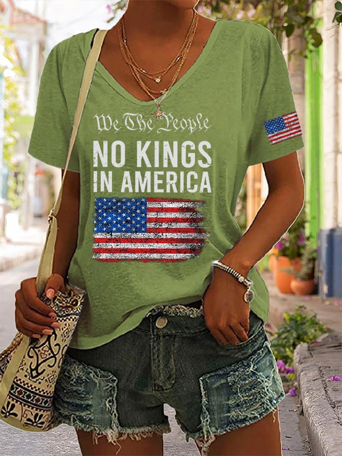🔥Buy 3 Get 15% Off🔥Women's No King in America Printed Casual T-shirt