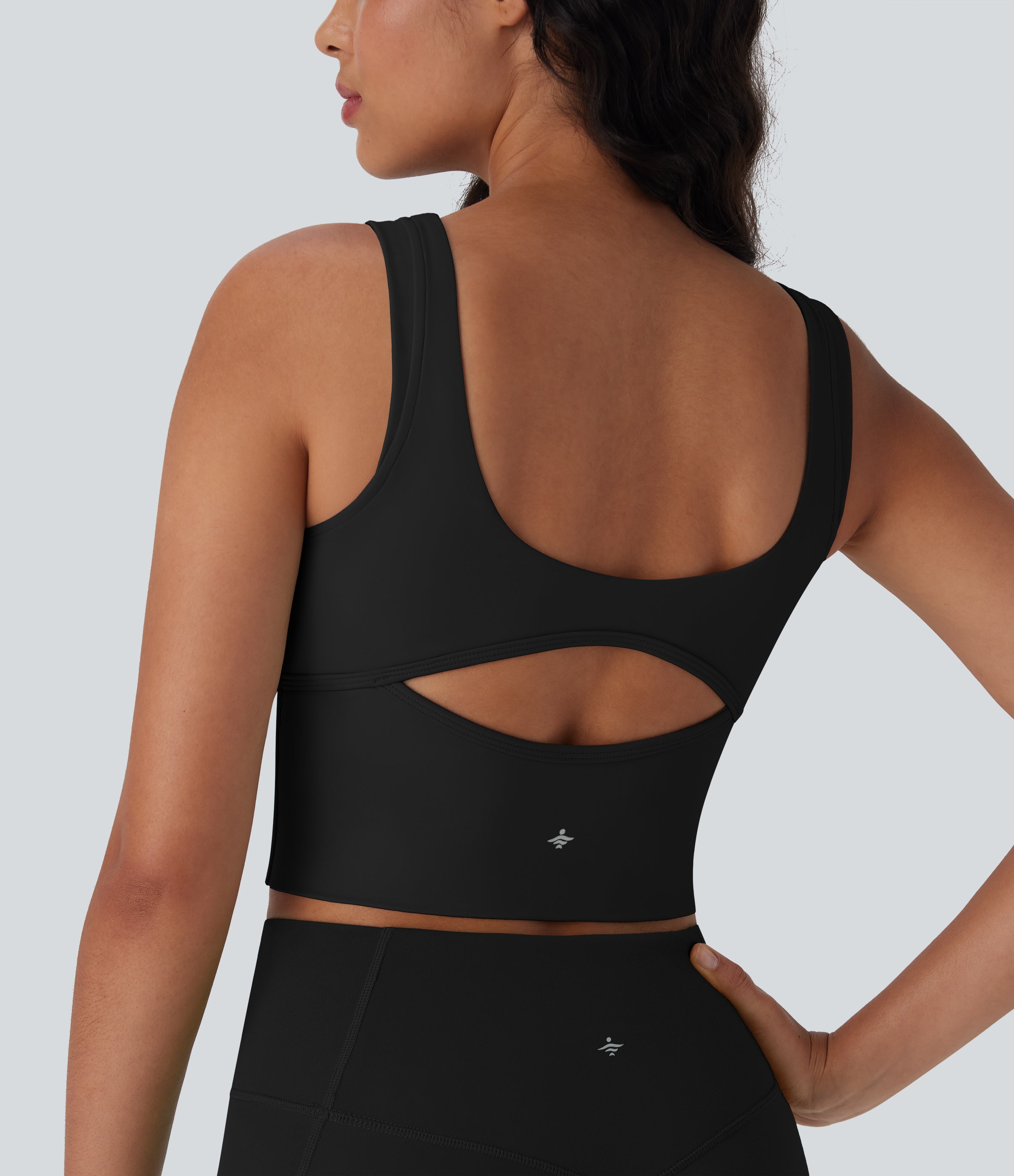 SoftlyZeroTM Airy Cut Out Ruched Cool Touch Yoga Tank Top