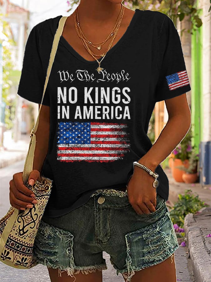 🔥Buy 3 Get 15% Off🔥Women's No King in America Printed Casual T-shirt