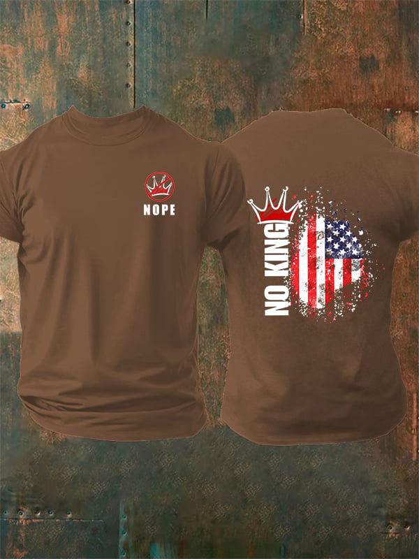 🔥Buy 3 Get 15% Off🔥Men's  NOPE No King American Flag Print T-Shirt