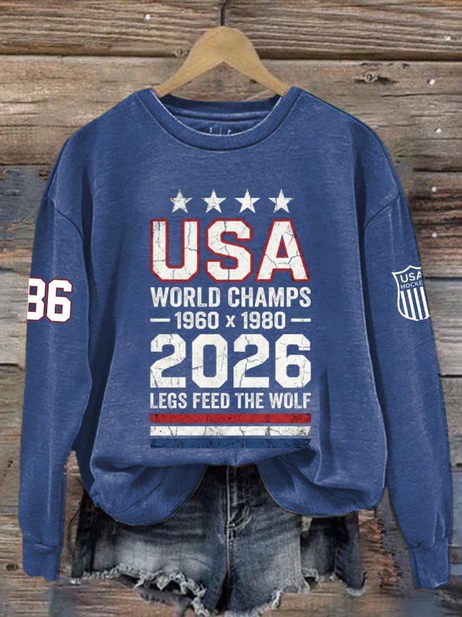 Women's  Hockey Print Sweatshirt