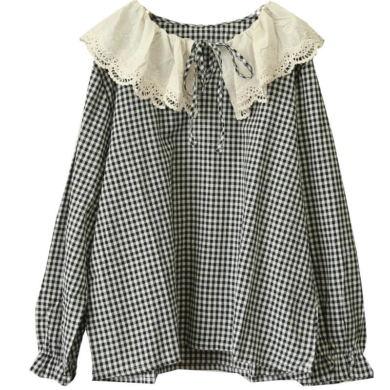 Big Cute Lace Collar Shirt