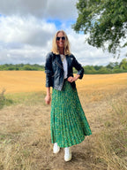 Gill - Pleated Skirt - Green Terrazzo