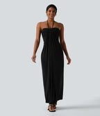 2026🔥 Halter Tie Back Maxi Dress with Pockets