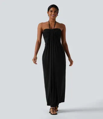 2026🔥 Halter Tie Back Maxi Dress with Pockets