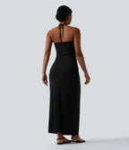 2026🔥 Halter Tie Back Maxi Dress with Pockets