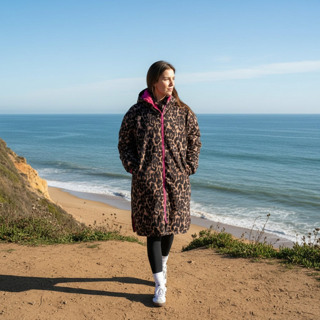 Drying Robe Water Resistant Wind Resistant Changing Soft Sherpa Fleece Lined Oversized Hooded Long Sleeve Coat Jacket