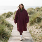 Drying Robe Water Resistant Wind Resistant Changing Soft Sherpa Fleece Lined Oversized Hooded Long Sleeve Coat Jacket