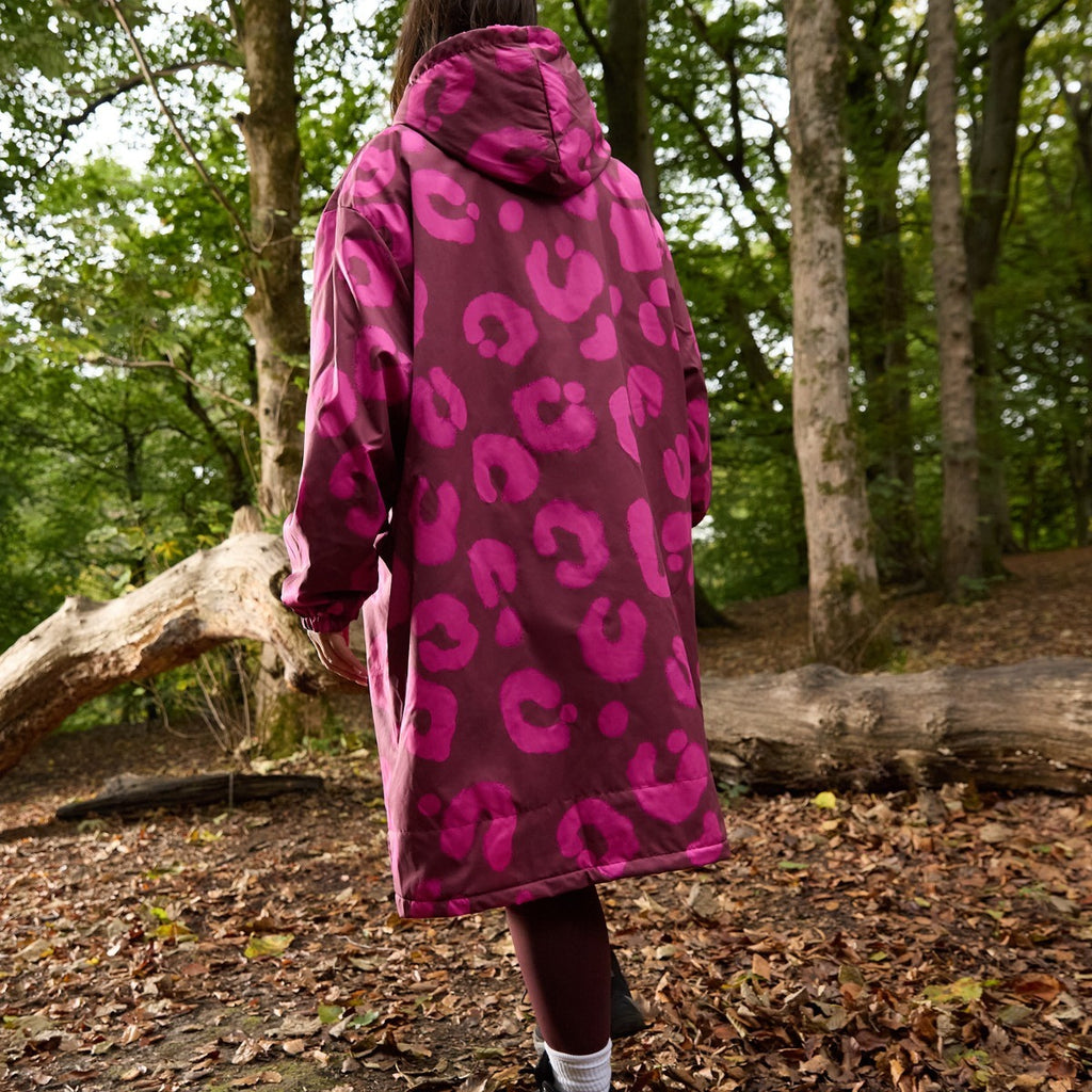 Drying Robe Water Resistant Wind Resistant Changing Soft Sherpa Fleece Lined Oversized Hooded Long Sleeve Coat Jacket
