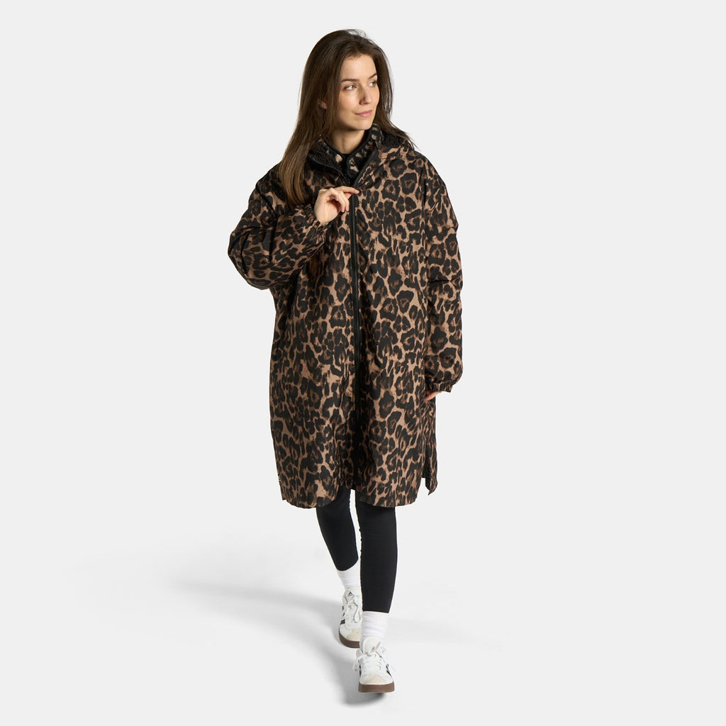 Drying Robe Water Resistant Wind Resistant Changing Soft Sherpa Fleece Lined Oversized Hooded Long Sleeve Coat Jacket