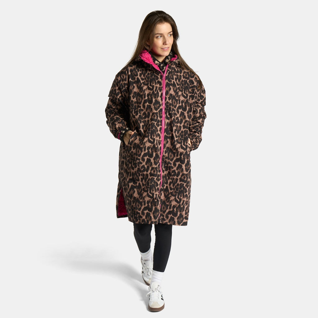 Drying Robe Water Resistant Wind Resistant Changing Soft Sherpa Fleece Lined Oversized Hooded Long Sleeve Coat Jacket