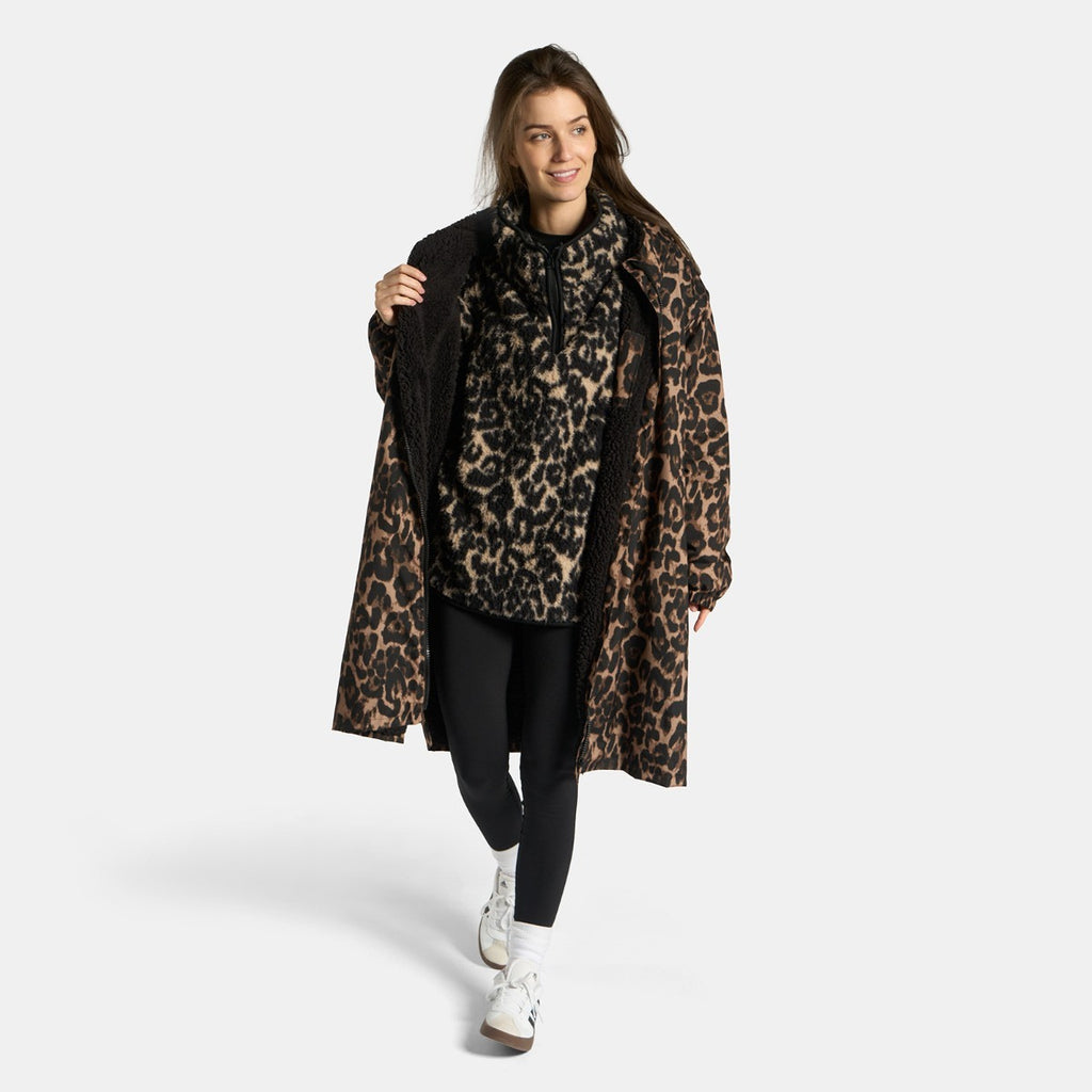 Drying Robe Water Resistant Wind Resistant Changing Soft Sherpa Fleece Lined Oversized Hooded Long Sleeve Coat Jacket