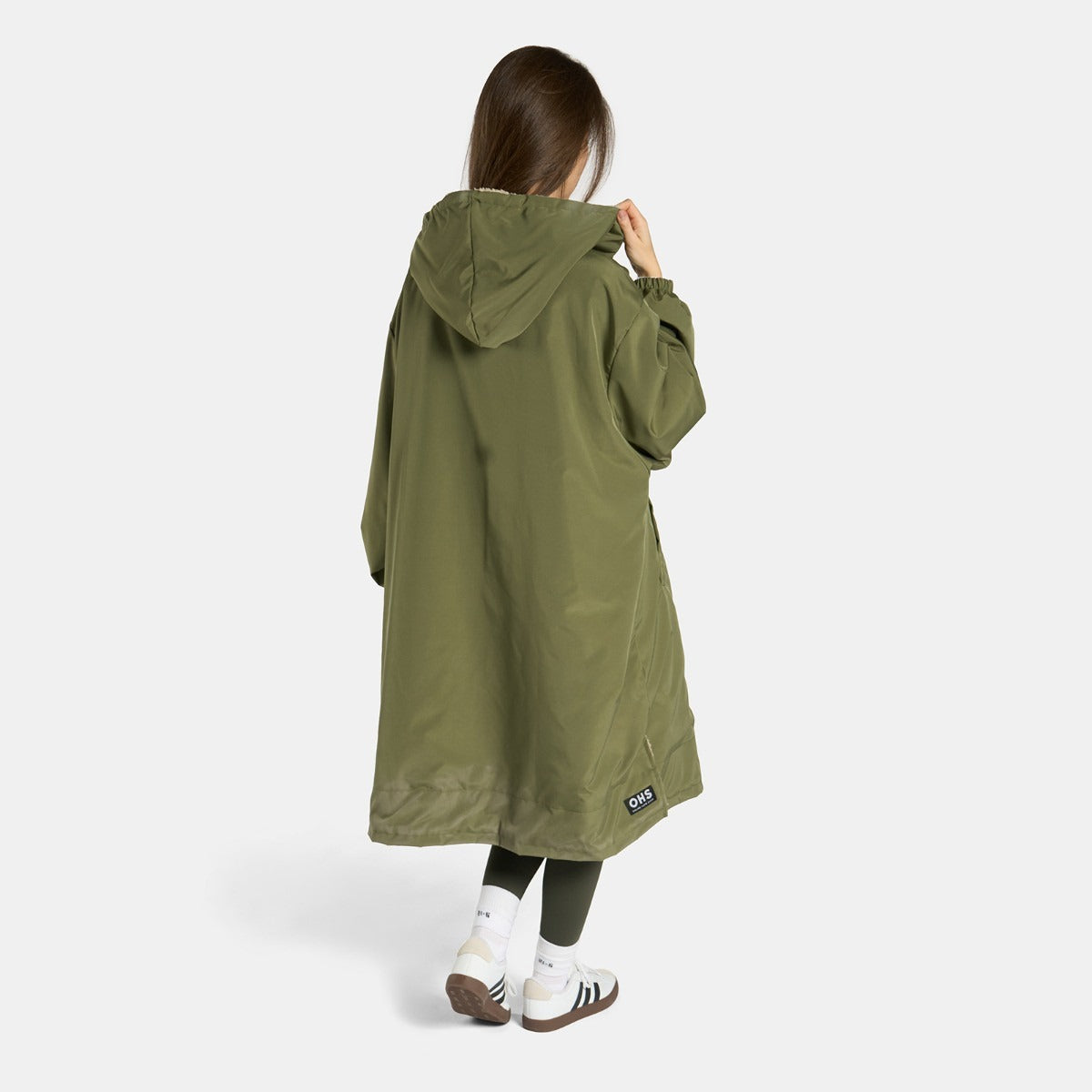 Drying Robe Water Resistant Wind Resistant Changing Soft Sherpa Fleece Lined Oversized Hooded Long Sleeve Coat Jacket