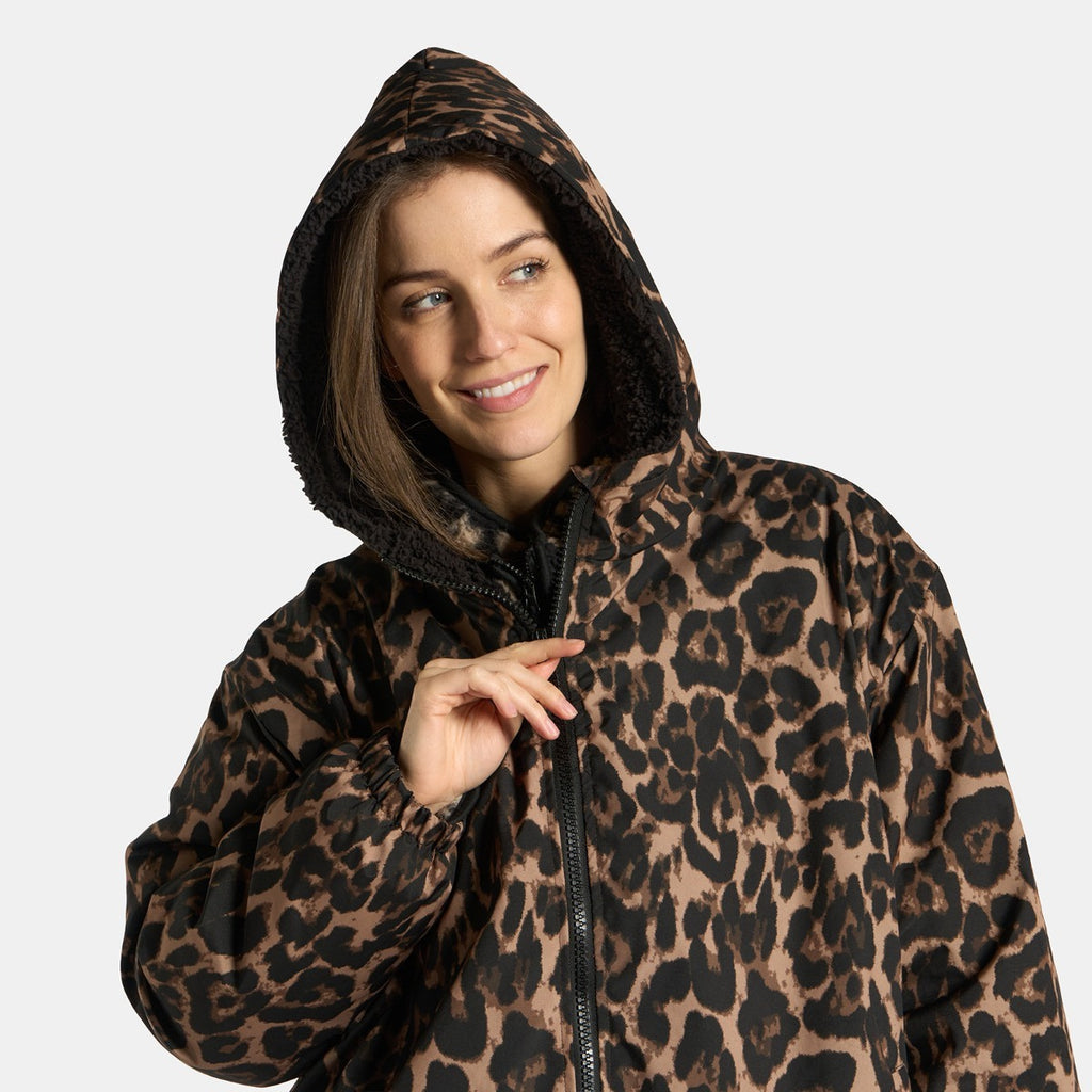 Drying Robe Water Resistant Wind Resistant Changing Soft Sherpa Fleece Lined Oversized Hooded Long Sleeve Coat Jacket