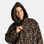 Drying Robe Water Resistant Wind Resistant Changing Soft Sherpa Fleece Lined Oversized Hooded Long Sleeve Coat Jacket