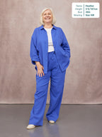 Joy Cotton Crinkle Trouser - Cobalt Blue