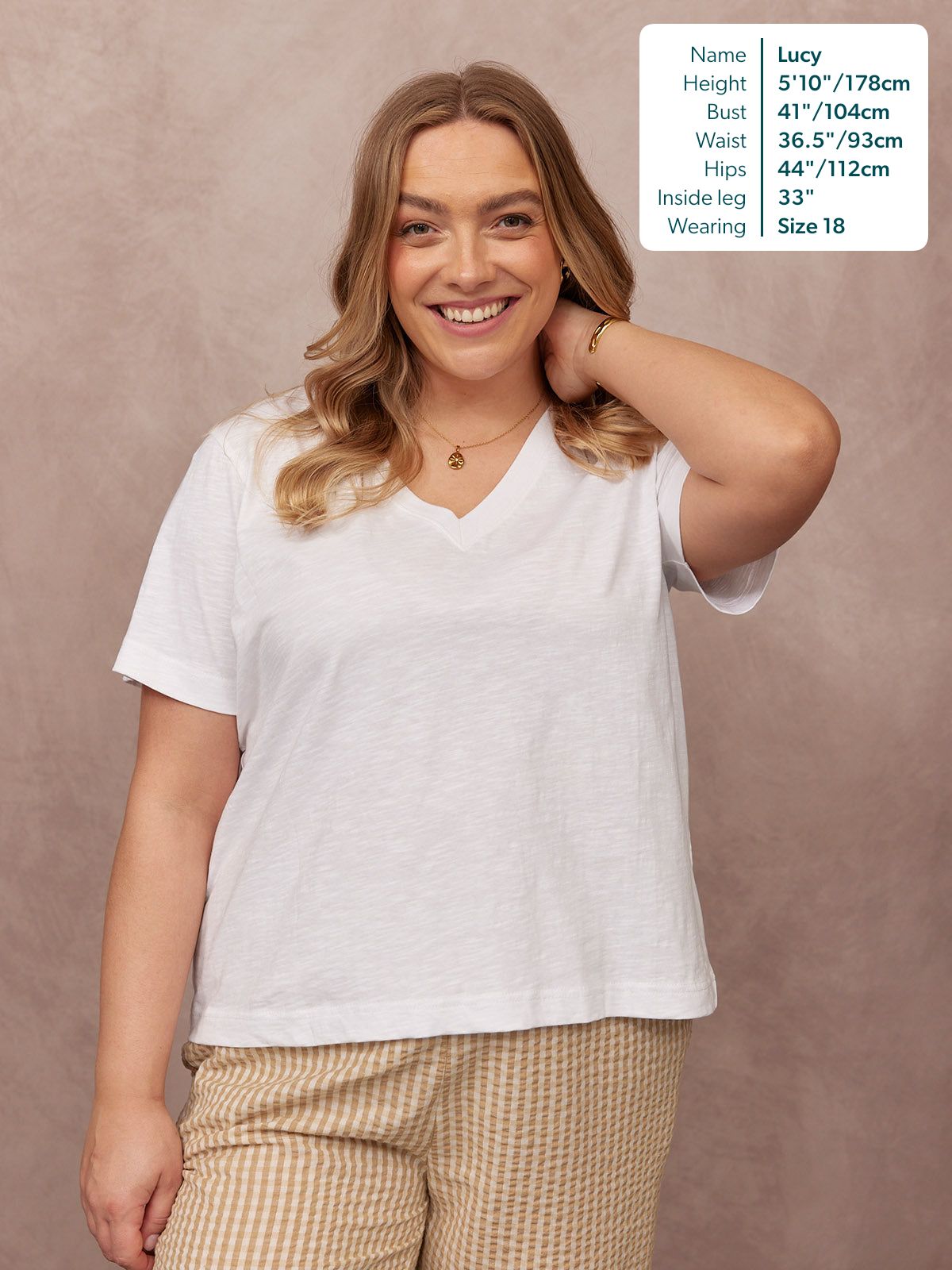 Cathy V-neck Tee - White