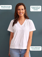 Cathy V-neck Tee - White