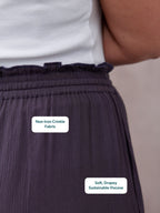 Celia Crinkle Trouser - Washed Navy