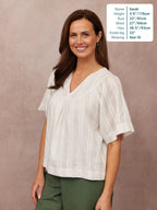 Edith Textured Relaxed Top - White