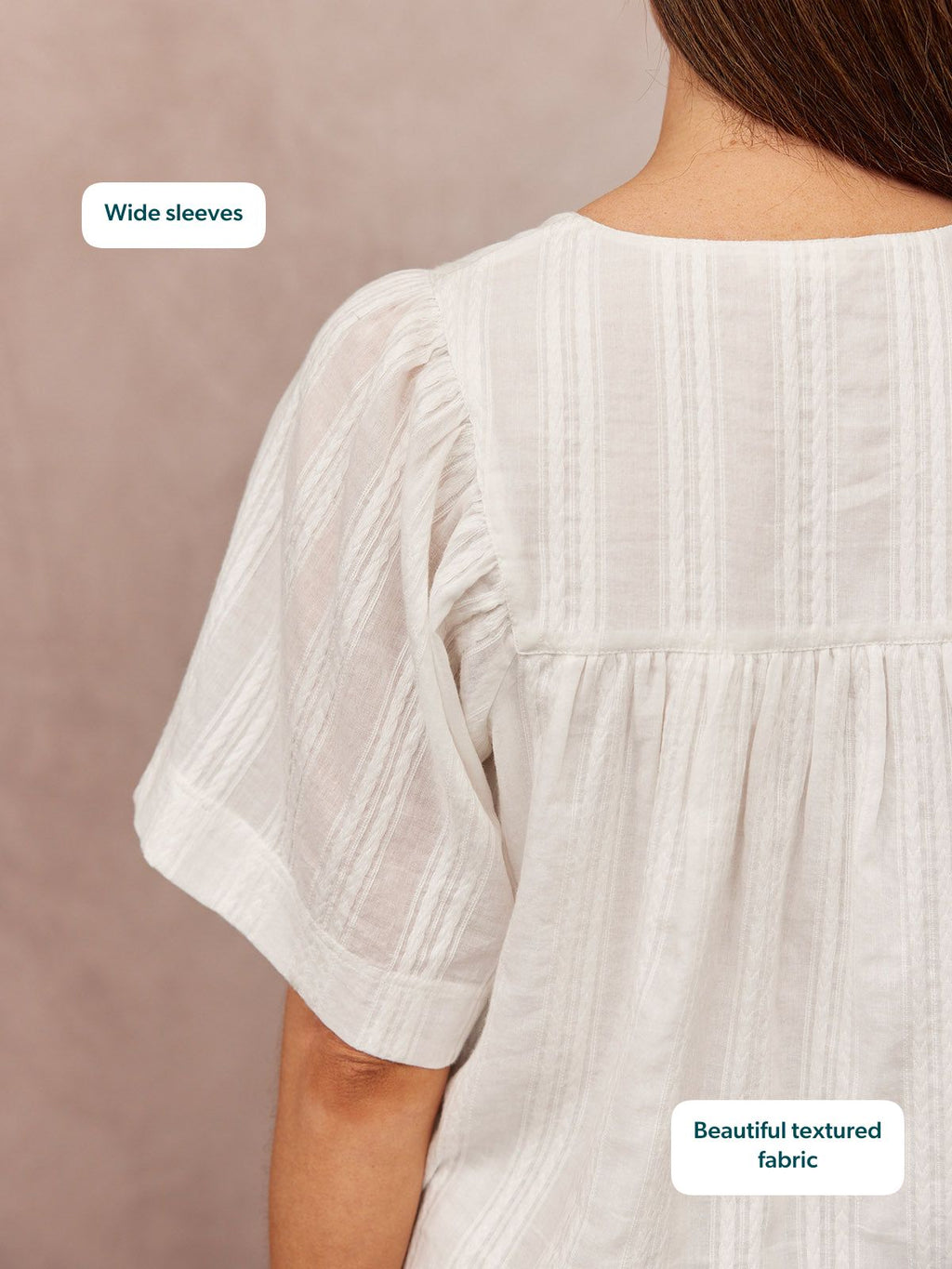 Edith Textured Relaxed Top - White