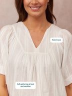 Edith Textured Relaxed Top - White