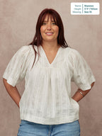 Edith Textured Relaxed Top - White