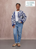 Elaine Embroidered Jacket - Reversible Navy