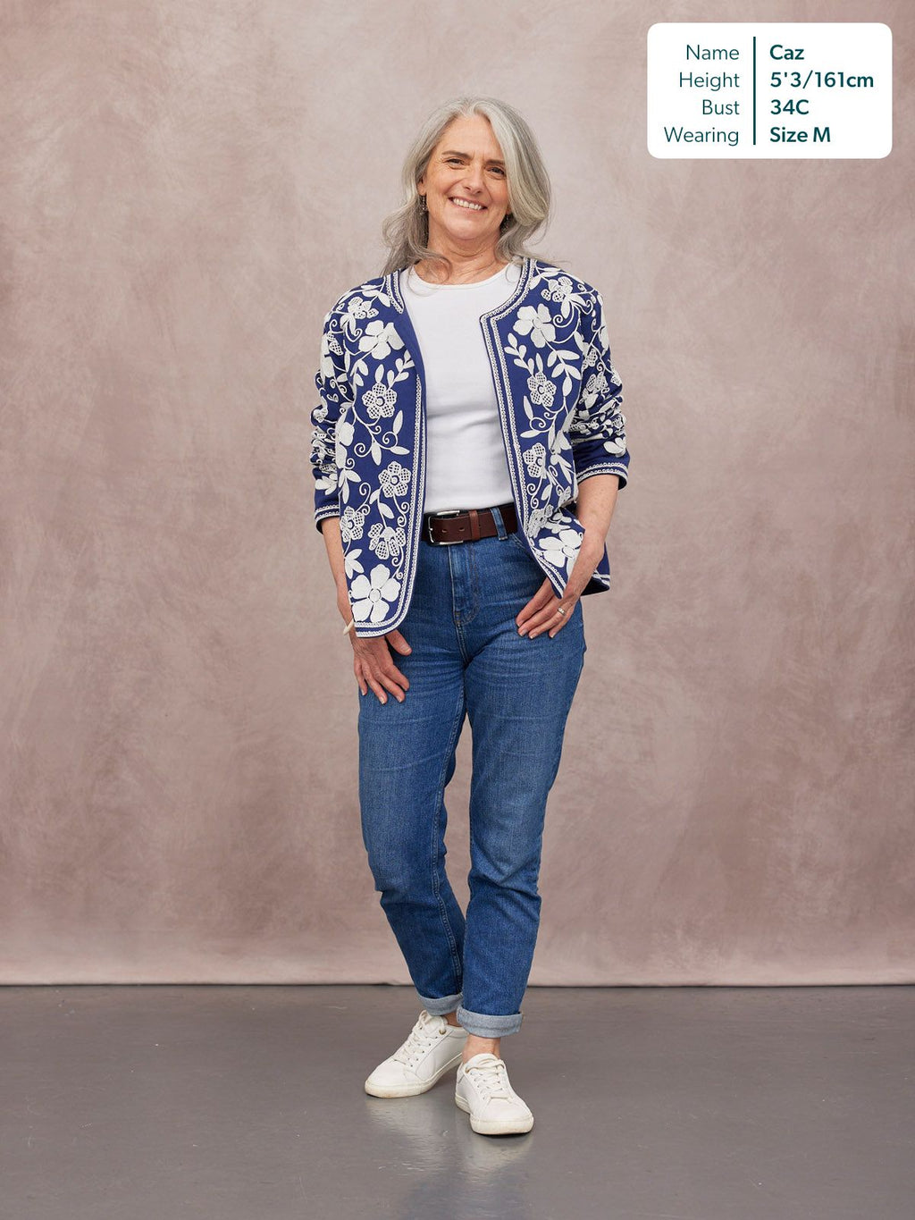 Elaine Embroidered Jacket - Reversible Navy