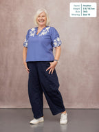 Frankie Embroidered Top - Blue