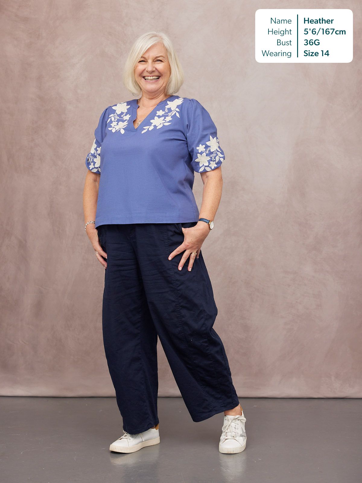 Frankie Embroidered Top - Blue