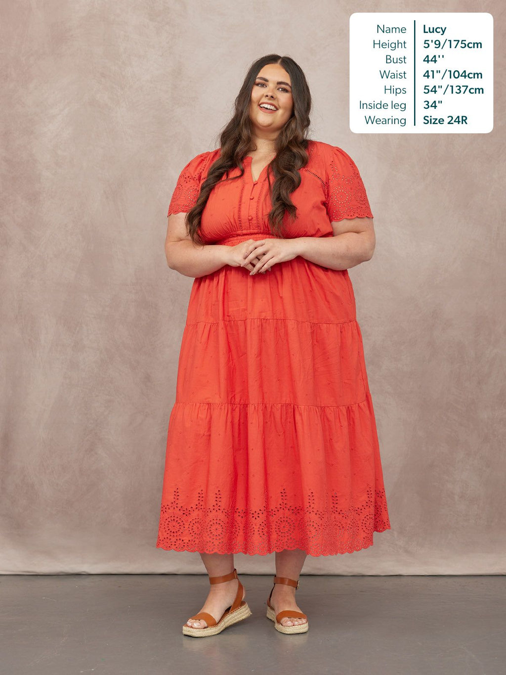 Georgie Cotton Summer Dress - Red