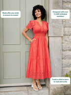Georgie Cotton Summer Dress - Red