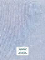Lola Embroidered Relaxed Dress - Blue & White