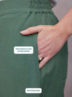 Myrtle Barrel Leg Trouser - Green