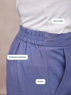 Verity Embroidered Trouser - Blue