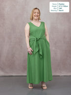 Ruth Sleeveless Tie Waist Dress - Green